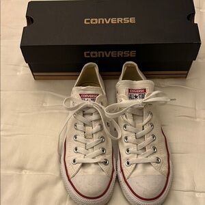 Converse White and Red Low-Top Sneakers